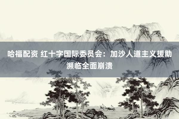 哈福配资 红十字国际委员会：加沙人道主义援助濒临全面崩溃